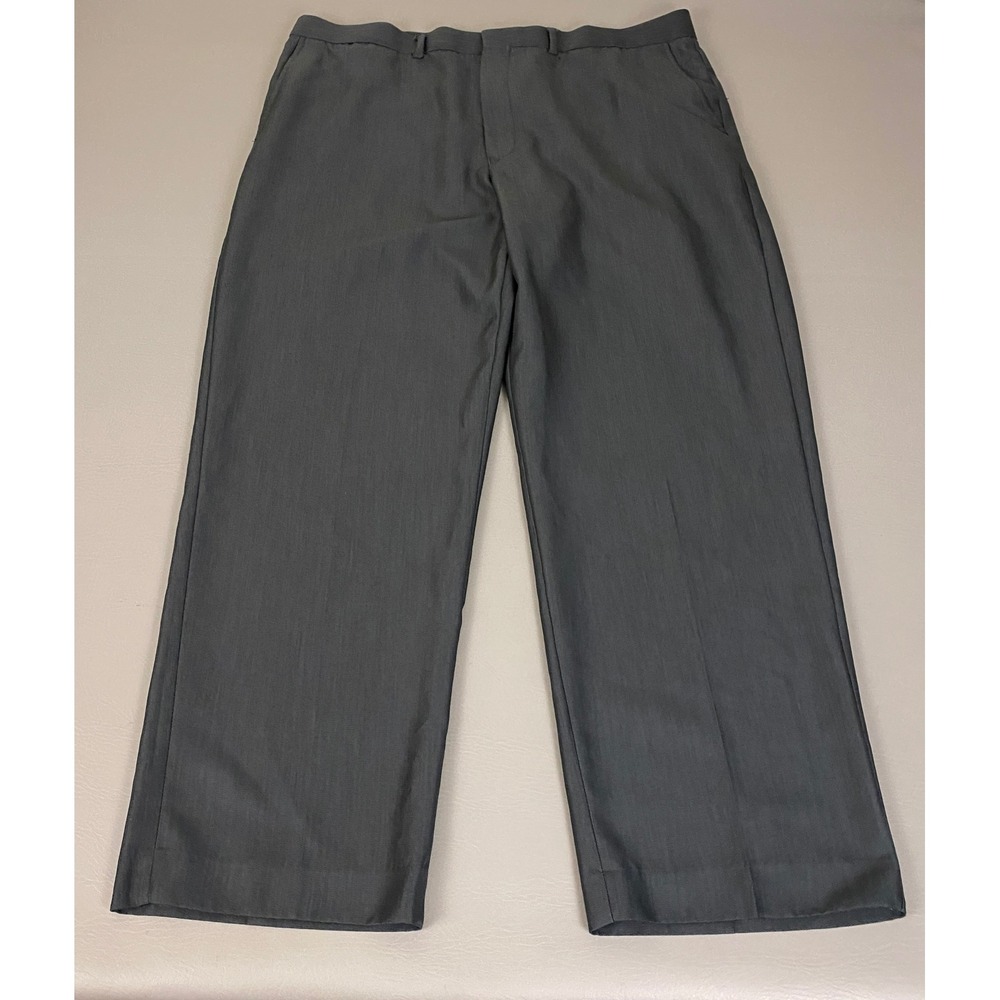 Kenneth Cole Reaction Dress Pants Men's Size 40x30 Charcoal Gray Flat Front